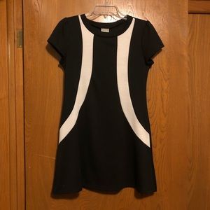 Vintage Karlie short sleeve black and white mod-inspired mini dress